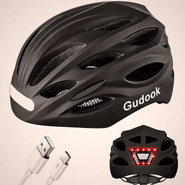 Bike Helmet with LED Light: Bicycle Helmets for Men & Women & Adults with Fro...