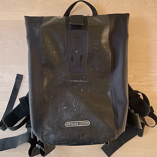 Ortlieb Velocity 23L Waterproof Backpack, Bike Commuting, Black Roll Top Pack